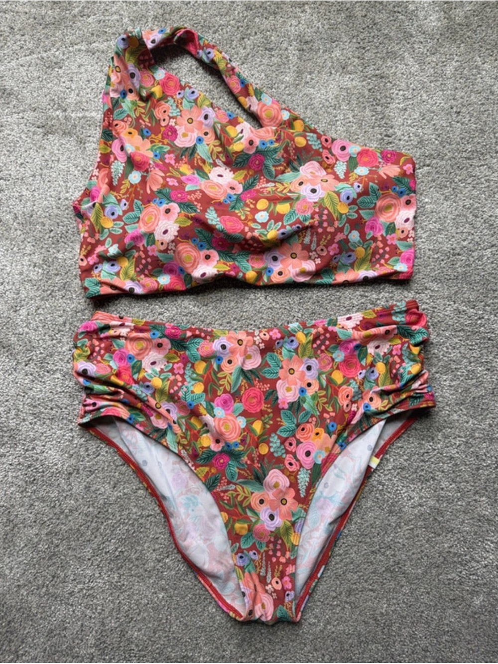 Summersalt Riffle co floral print side stroke high waist two piece